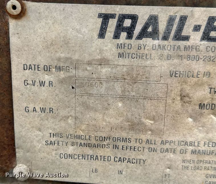 image for item DW3409 1997 Dakota PDLX20TC31 tilt deck equipment trailer