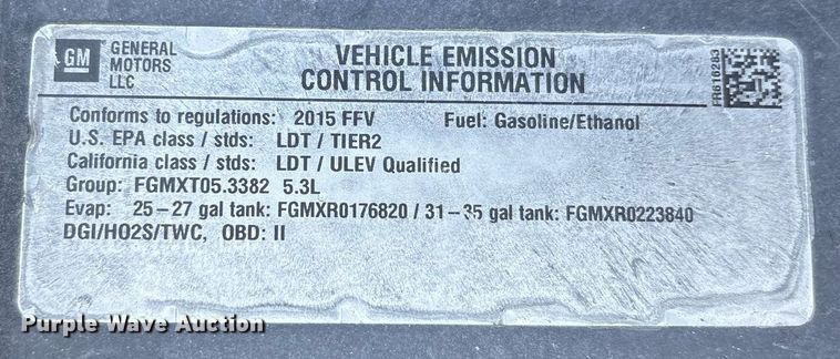 image for item DW7191 2015 Chevrolet Tahoe Police  SUV