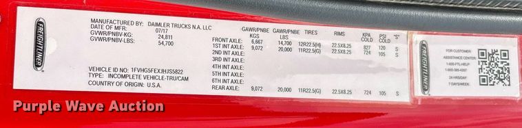 image for item DW7197 2018 Freightliner 108SD dump truck