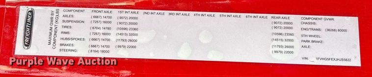 image for item DW7197 2018 Freightliner 108SD dump truck