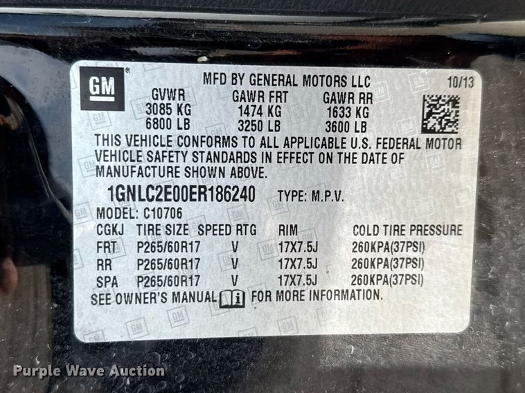 image for item DX5492 2014 Chevrolet Tahoe Police SUV