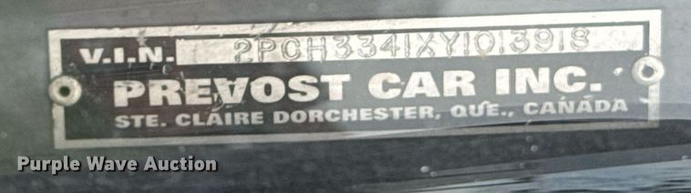 image for item DY0170 2000 Prevost H3 coach bus