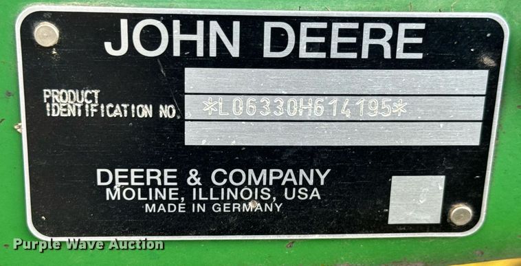 image for item DY0339 2009 John Deere 6330 tractor