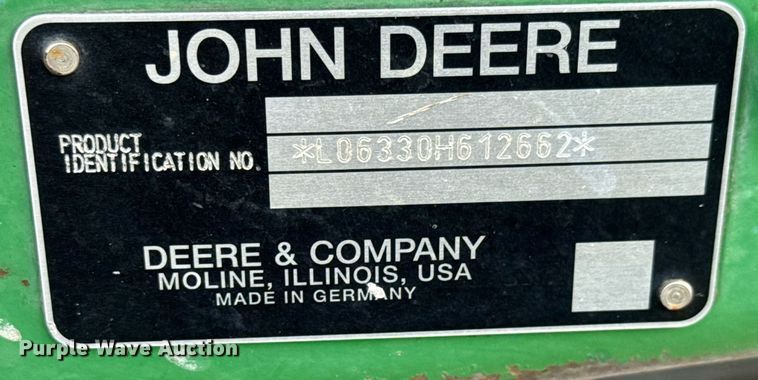 image for item DY0341 2009 John Deere 6330 tractor