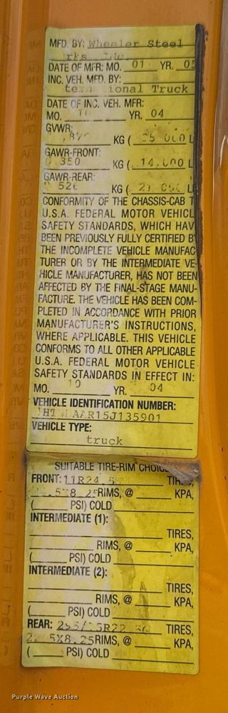 image for item DY0347 2005 International 7400 dump truck