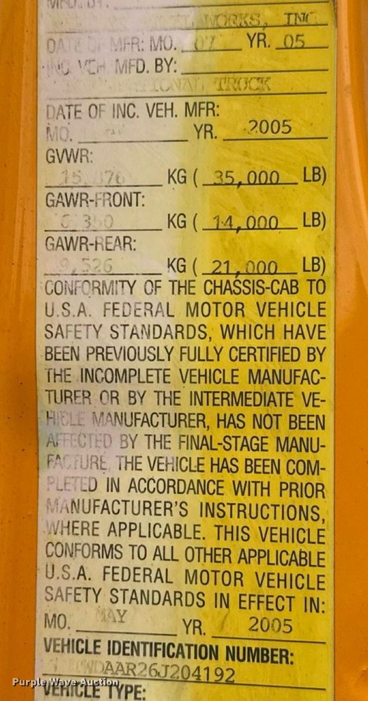 image for item DY0351 2006 International 7400 dump truck