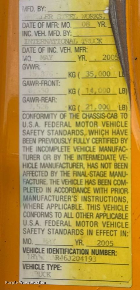 image for item DY0355 2006 International 7400 dump truck