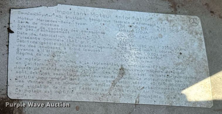 image for item DY0382 2005 Freightliner FS65 school bus