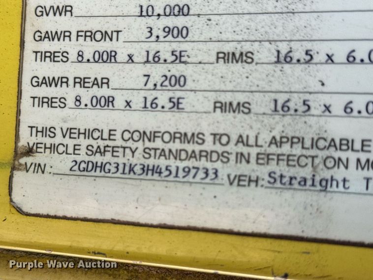 image for item DY0386 1987 GMC Vandura 3500 box truck