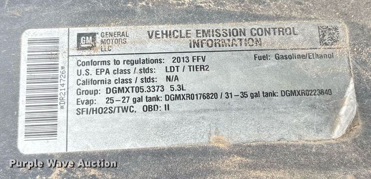 image for item DY0559 2013 Chevrolet Tahoe Police  SUV