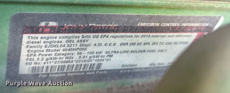 image for item DY0752 2014 John Deere 6115D tractor