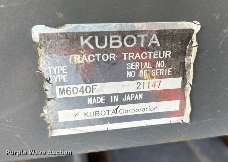 image for item DY0757 Kubota 6040F tractor