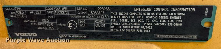 image for item DY0762 2012 Volvo G930B motor grader