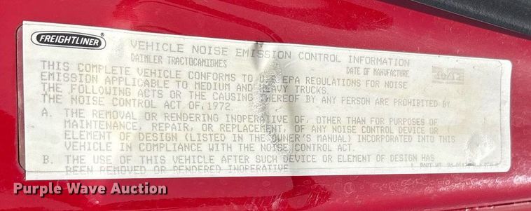 image for item DY0766 2013 Freightliner Cascadia dump truck