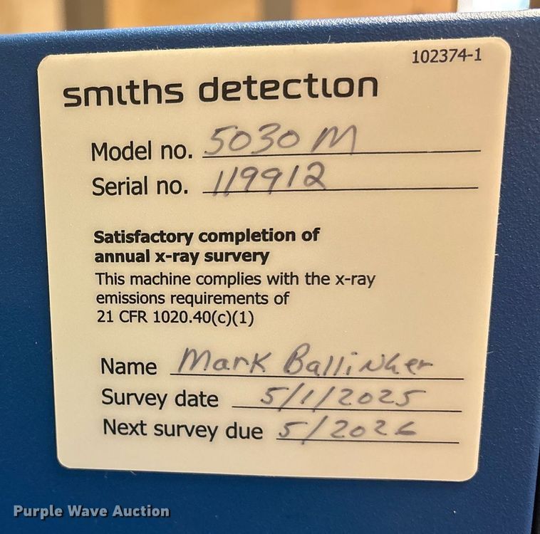 image for item DY0809 Smith Detection 5030M X-Ray detection machine
