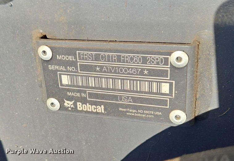 image for item DY0814 Bobcat FRSTCTTRFRC602SPD skid steer mulcher