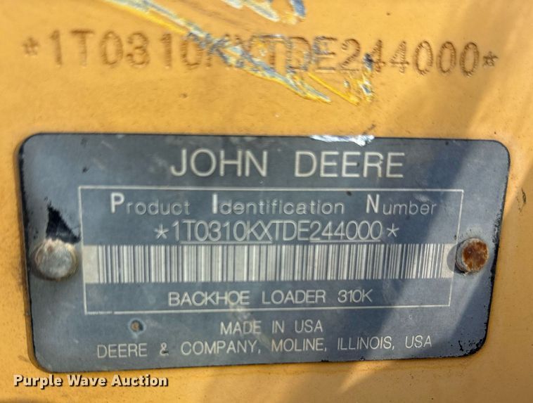 image for item DY0816 2013 John Deere 310K backhoe