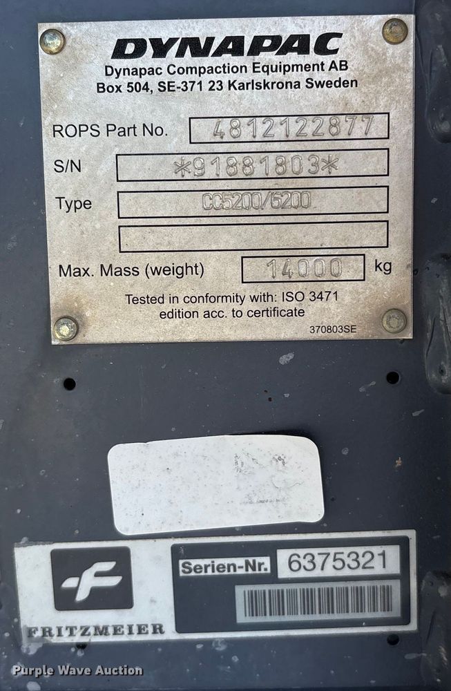 image for item DY0817 Dynapac CC5200 VI double drum vibratory roller