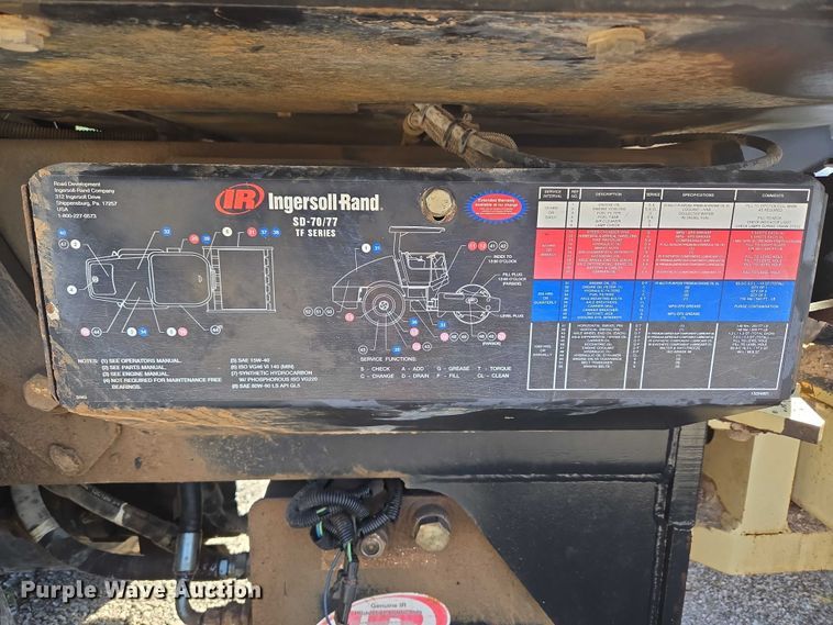 image for item DY0822 Ingersoll Rand SD-77DX TF single drum vibratory roller