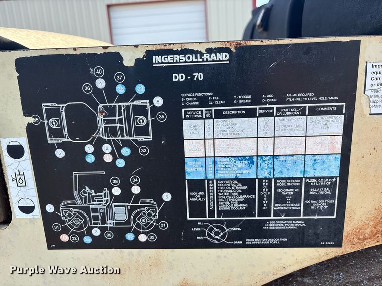 image for item DY0823 1998 Ingersoll Rand DD-70 double drum vibratory roller