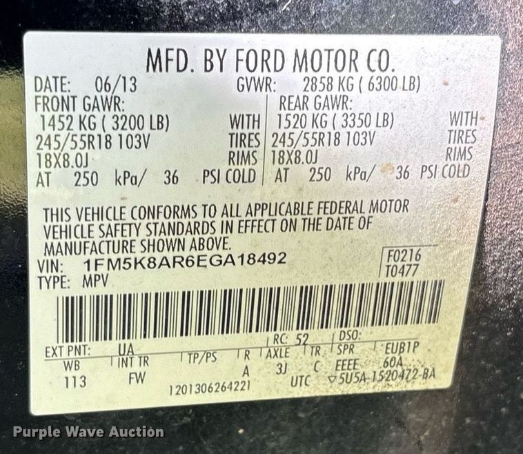 image for item DY0844 2014 Ford Explorer Police Interceptor SUV