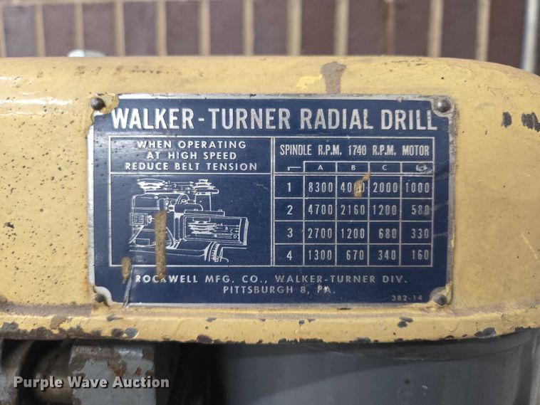 image for item DY0979 Walker Turner Radial drill press