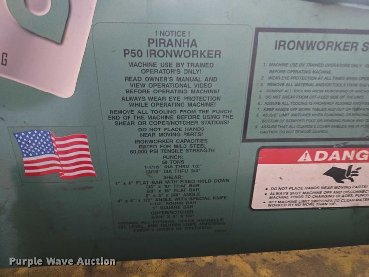 image for item DY1008 Piranha P50 iron worker