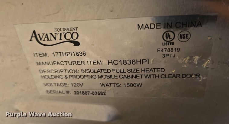 image for item DY1033 (2) Avantco food warmer