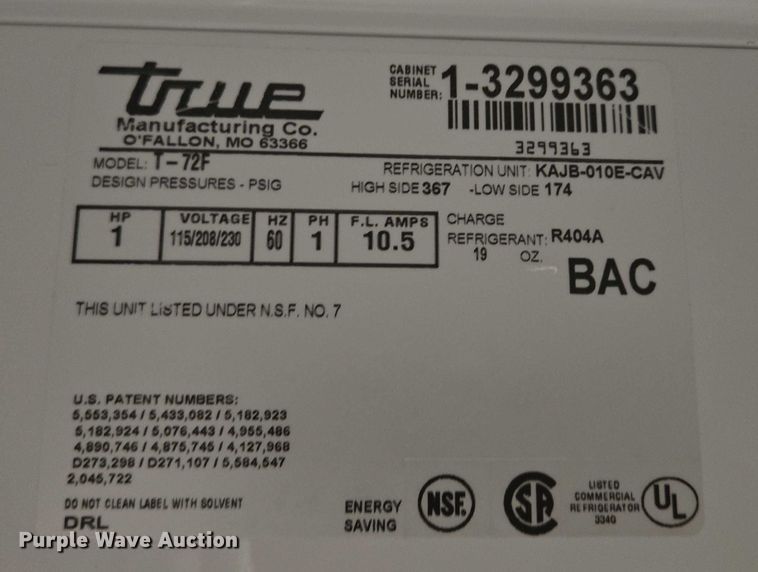 image for item DY1038 True Manufacturing T-72F freezer