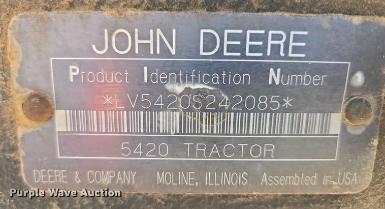 image for item EB0978 2002 John Deere 5420 tractor