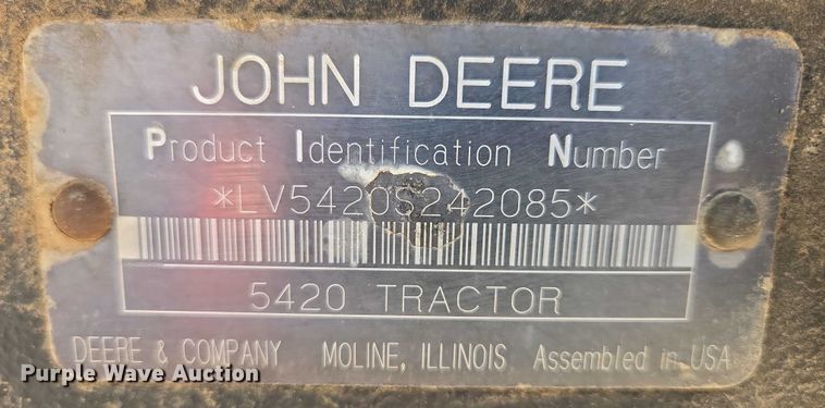 image for item EB0978 2002 John Deere 5420 tractor
