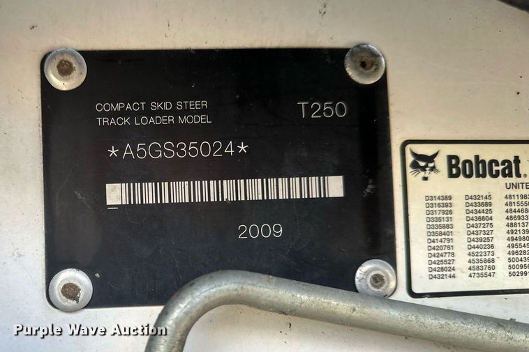 image for item EB2768 2009 Bobcat T250 tracked skid steer loader