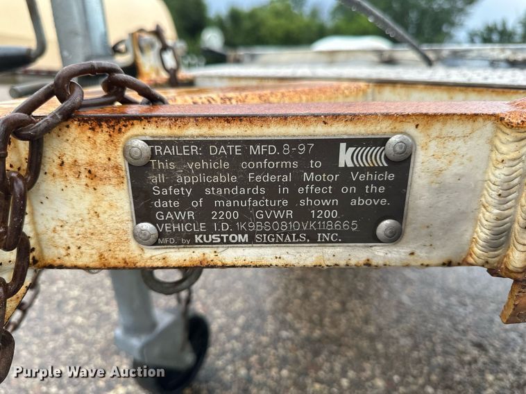 image for item EB2784 1997 Kustom signals utility trailer