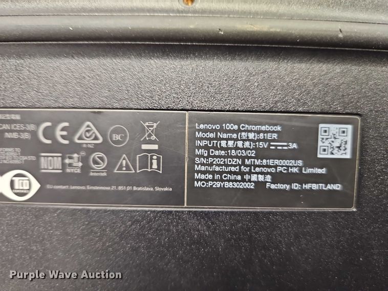 image for item EB8155 (325) Lenovo 100e G1 Chromebook laptops