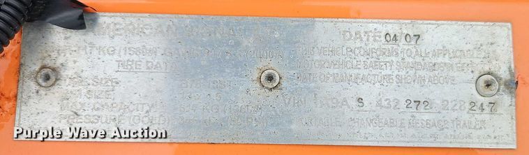 image for item EB8180 2007 American Signal message board trailer