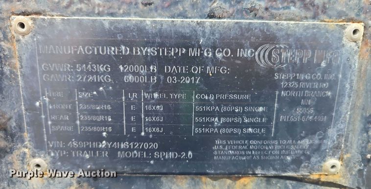 image for item EB8182 2017 Stepp MFG SPHD 2.0 pothole patcher