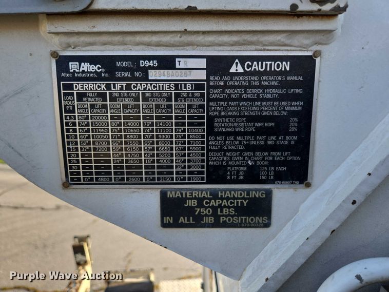 image for item ED2154 1994 Chevrolet Kodiak digger derrick truck