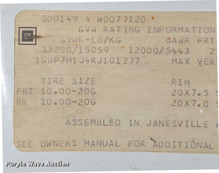 image for item ED2154 1994 Chevrolet Kodiak digger derrick truck