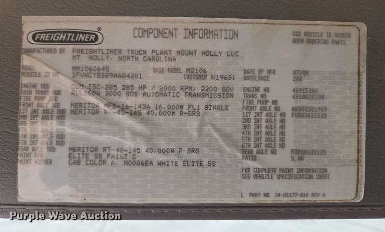 image for item ED2155 2009 Freightliner Business Class M2 digger derrick truck