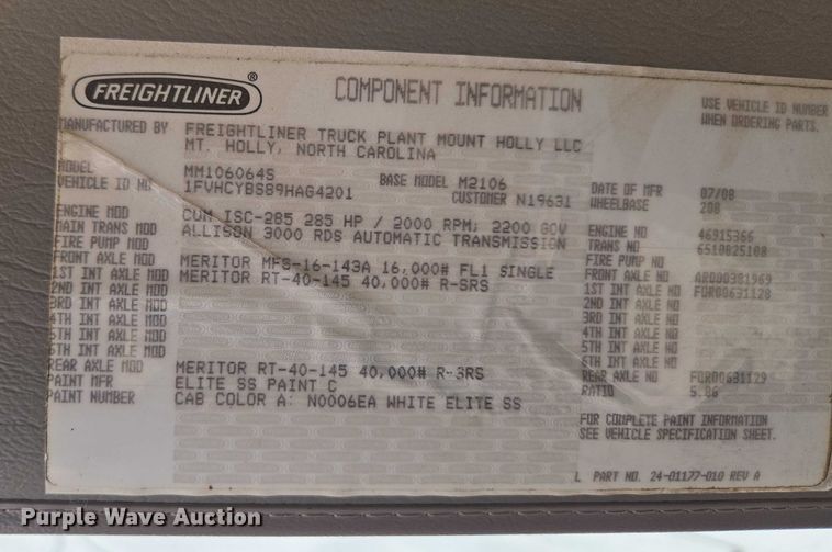 image for item ED2155 2009 Freightliner Business Class M2 digger derrick truck