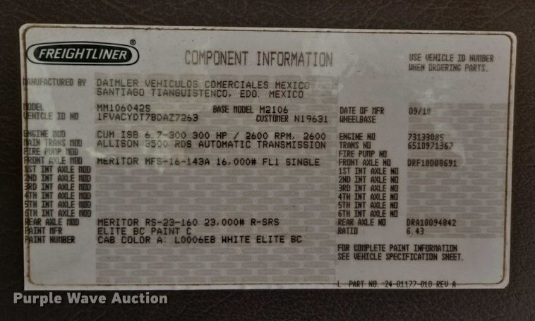 image for item ED2156 2011 Freightliner Business Class M2 bucket truck