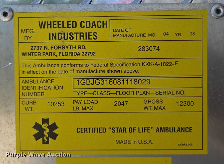 image for item ED2159 2008 Chevrolet Express ambulance