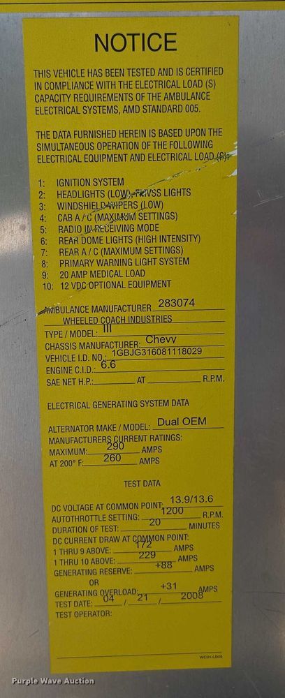 image for item ED2159 2008 Chevrolet Express ambulance