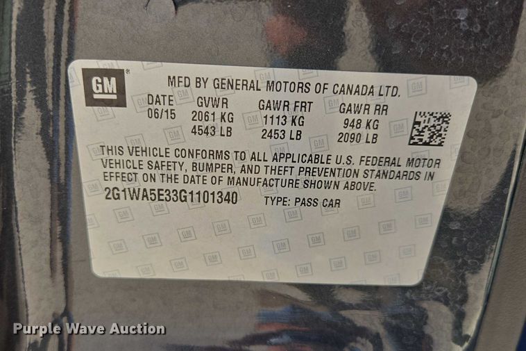 image for item ED2162 2016 Chevrolet Impala Limited 