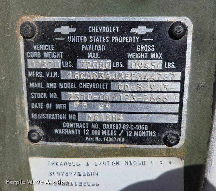 image for item ED2163 1984 Chevrolet D30 dump bed pickup truck