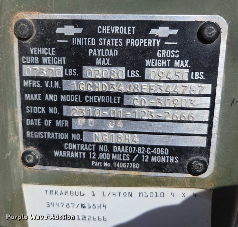 image for item ED2163 1984 Chevrolet D30 dump bed pickup truck