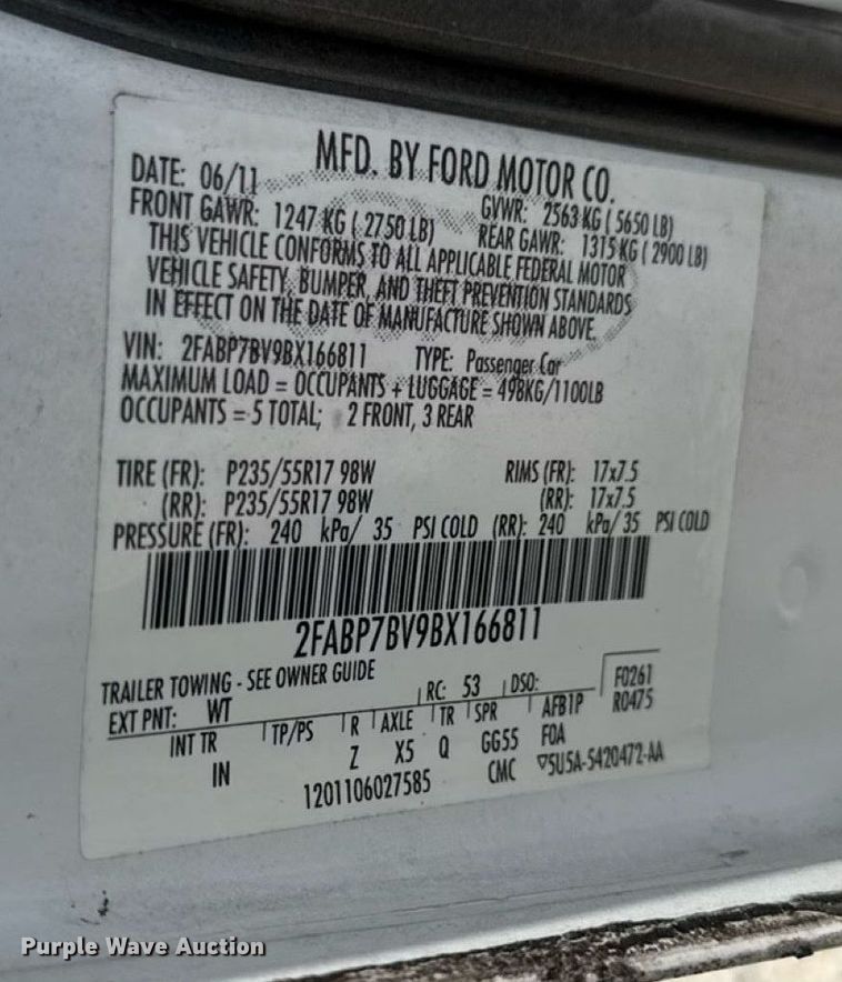 image for item ED4330 2011 Ford Crown Victoria Police Interceptor 