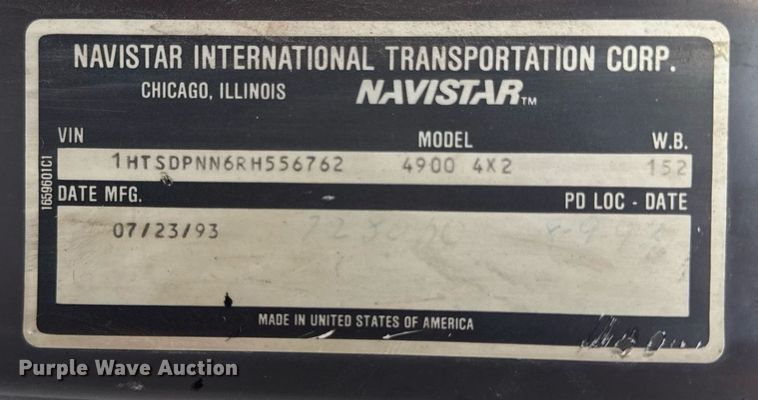 image for item ED4371 1994 International 4900 dump truck