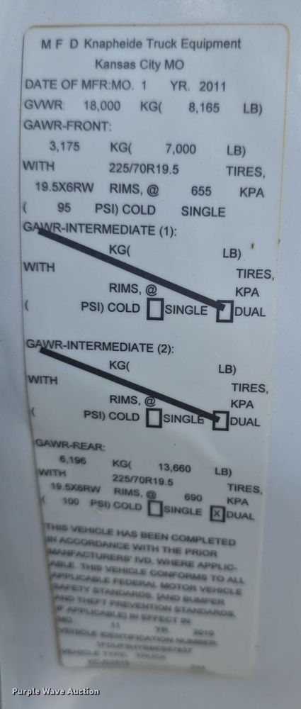 image for item EF3608 2011 Ford F550 XL Super Duty dump truck