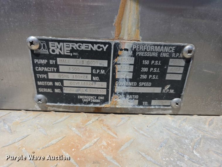 image for item EF3617 1990 Federal Motors E-One ladder fire truck